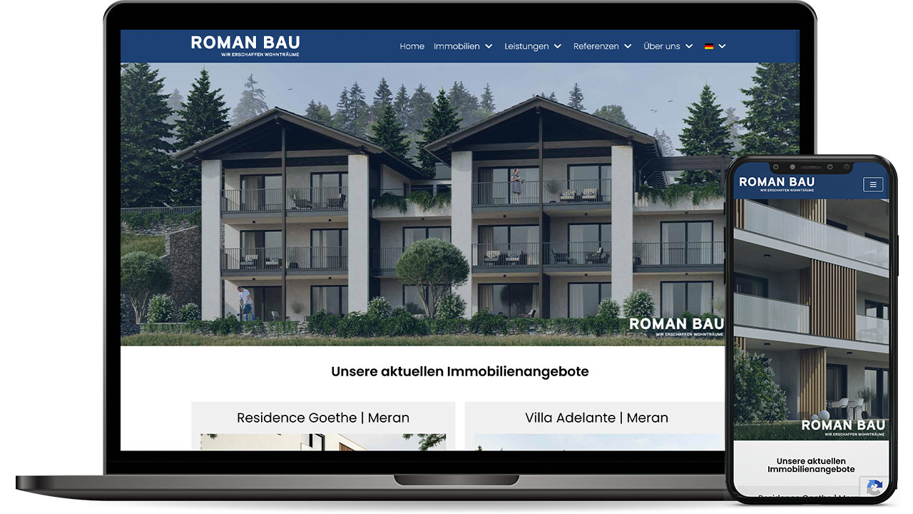 Screenshot der Website romanbau.com